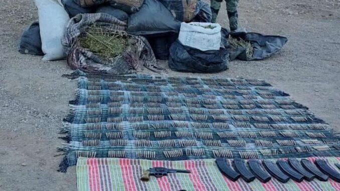 En zona de Arechuyvo aseguran marihuana, cartuchos y cargadores