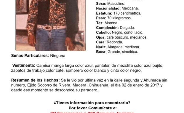 Buscan a Gregorio Jiménez Ortiz