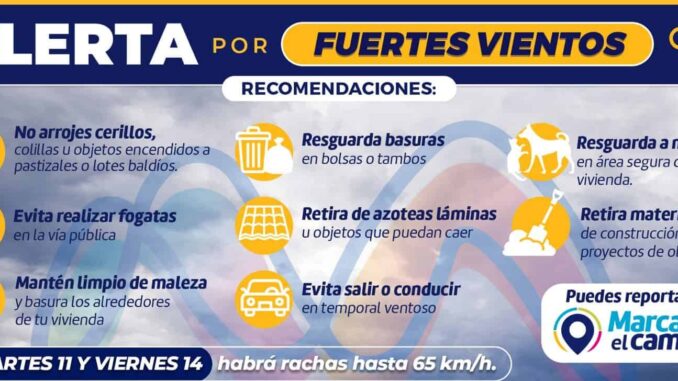 Toma precauciones por fuertes vientos que se prevén estos días en la capital