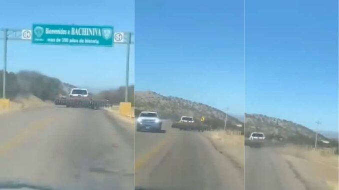 Captan a conductor en carretera a Bachíniva derribando señales con maquinaria agrícola