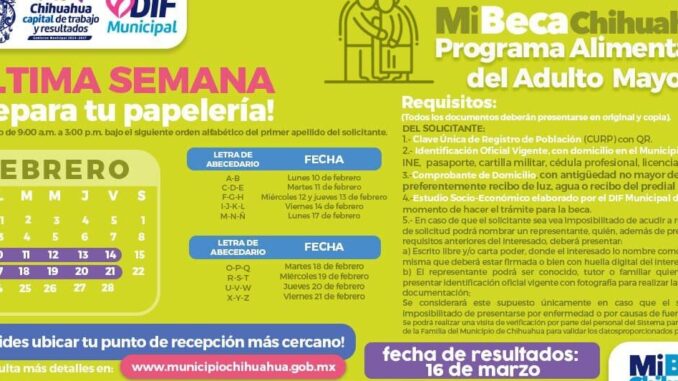Que no se te pase, este 21 de febrero cierra recepción de documentos del PAAM: Municipio