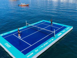 Pelotean Rune y Tiafoe en cancha flotante previo al Abierto Mexicano de Tenis