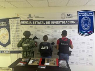 Aseguran armas de fuego y droga en vivienda del Fraccionamiento Lomas de Monte Carlo