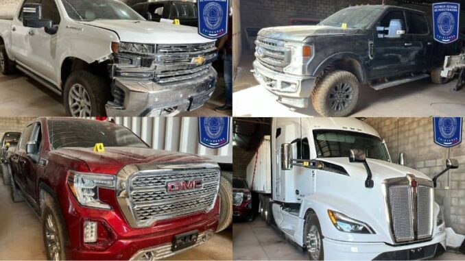 Asegura Célula BOI 12 vehículos en Ejido Nuevo Lajas del municipio de Buenaventura