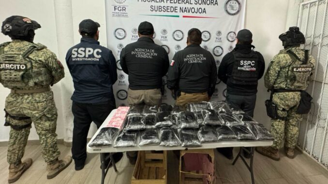 Detienen a hombre con 32 kilos de fentanilo en Sonora