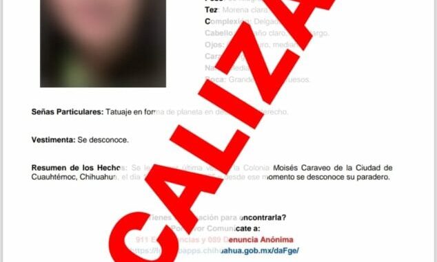Localiza FEM en Juárez a adolescente con reporte de ausencia en Cuauhtémoc
