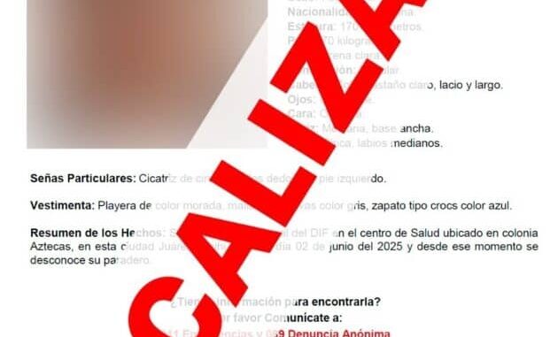 Localizan sana y salva a menor de 14 años de edad con reporte de ausencia en Ciudad Juárez