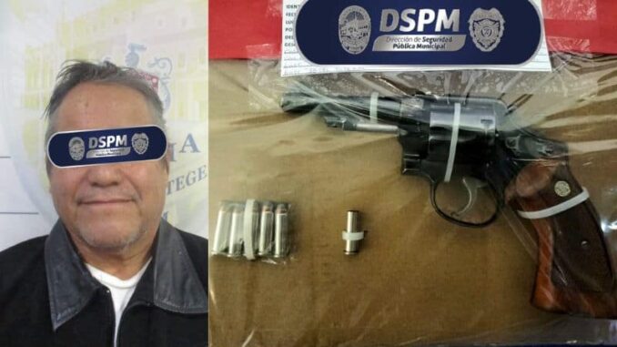 Policías municipales aseguran arma de fuego y detienen por lesiones a un adulto en la Campesina