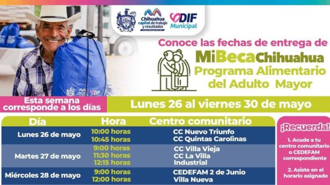 Comparte DIF Municipal lugares y fechas de entrega del apoyo alimentario PAAM