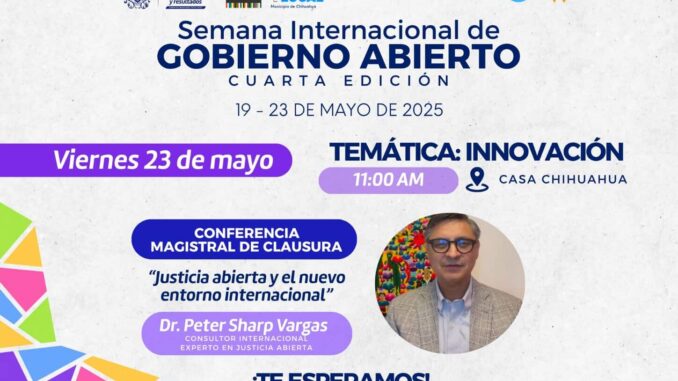 Peter Sharp estará en el cierre de la Semana de Gobierno Abierto: Municipio