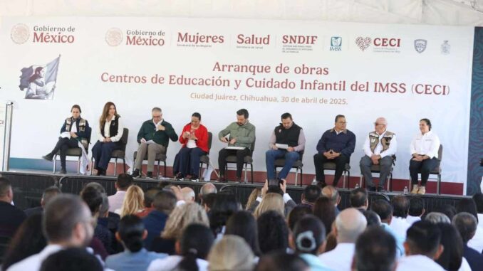 Colocan primera piedra del Centro de Cuidado Infantil en Juárez