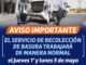 Trabajará de manera normal servicio de recolección de basura este 1 y 5 de mayo