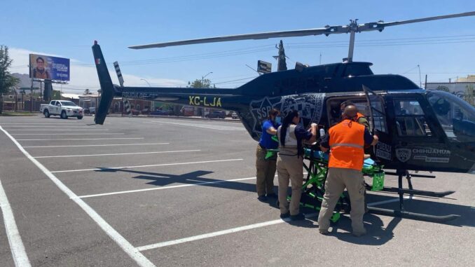 Realizan rescate aéreo de joven extraviado en Aldama