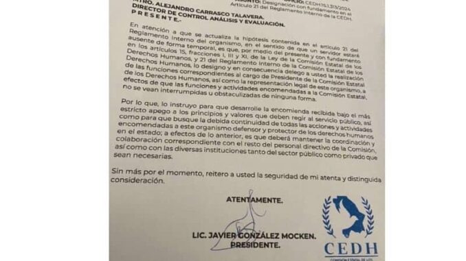Cuestionan legalidad en la designación de Alejandro Carrasco al frente de la CEDH