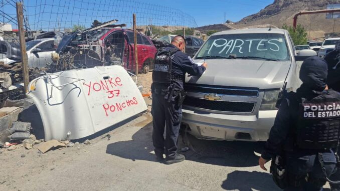 Aseguran 2 vehículos con reporte de robo en “yonke” de Juárez