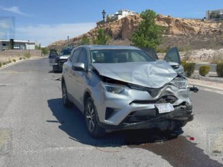 Aparatoso choque en Hacienda Los Morales deja un herido y cuantiosos daños