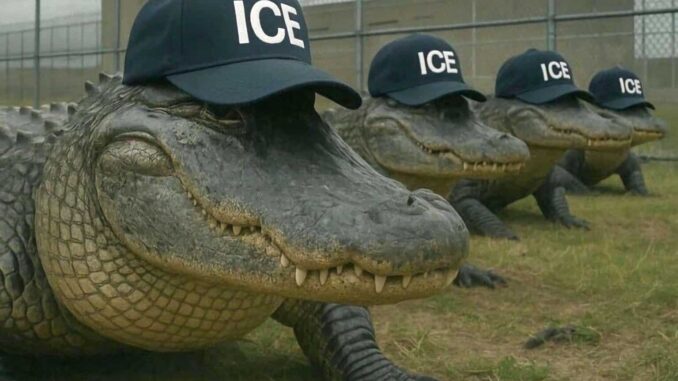 Protestan en EE.UU. contra cárcel migratoria ‘Alligator Alcatraz’